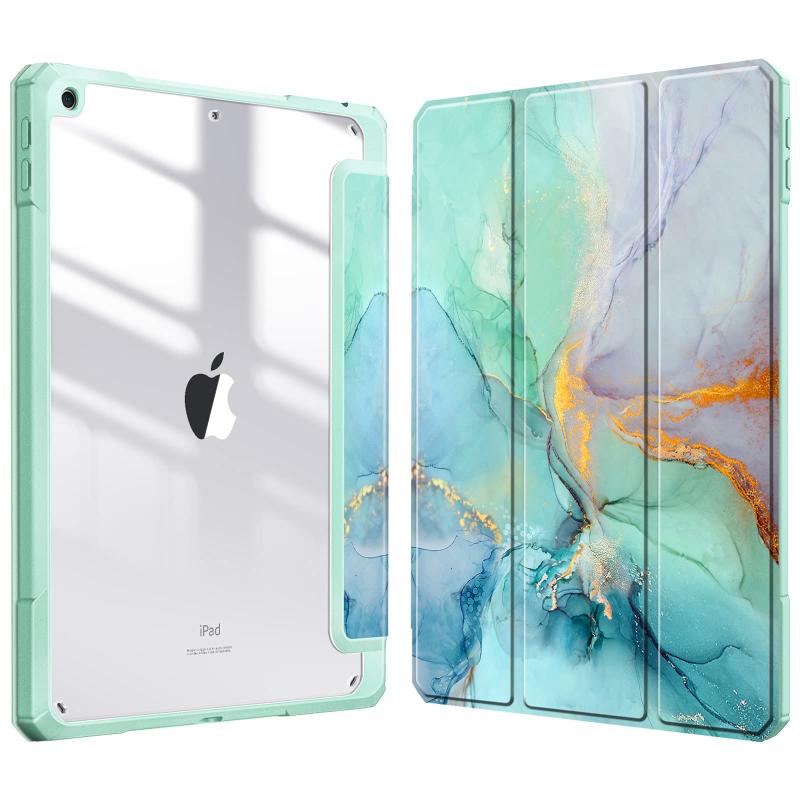 Fintie iPad 10.2 ケース iPad 第9 / 8 / 7世代 ケース 2021 2020 2019 透明バックカバー Apple Pencil 収納可能 三つ折スタンド スリープ機能 軽量 薄型 傷つけ防止 PU合成レザー TPU (モデ