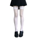 ニーハイソックス レディーズ 滑り止め付き オーバーニーソックス 可愛い レース ハイソックス ロリ系 JK cosplay 通学 美脚ソックス 靴下 (白)