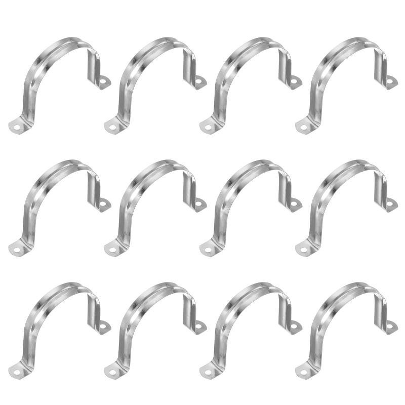 サドルバンド 75mm 2穴 パイプクランプ パイプ固定金具 304ステンレス 配管 サドル パイプ ケーブルワイヤ 固定用 12個