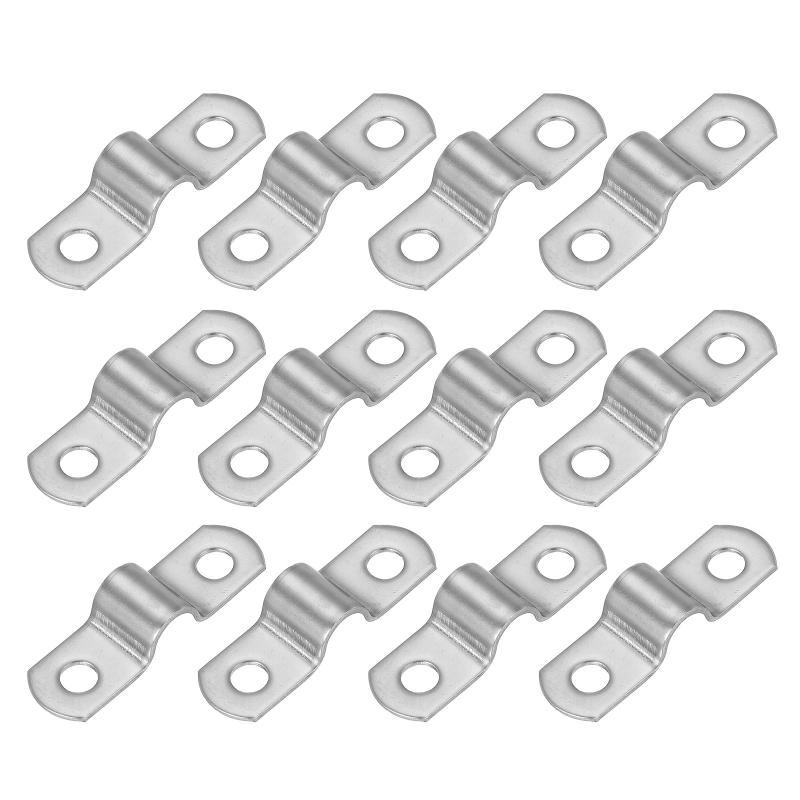 サドルバンド 8mm 2穴 パイプクランプ 厚い パイプ固定金具 304ステンレス 配管 サドル パイプ ケーブルワイヤ 固定用 12個