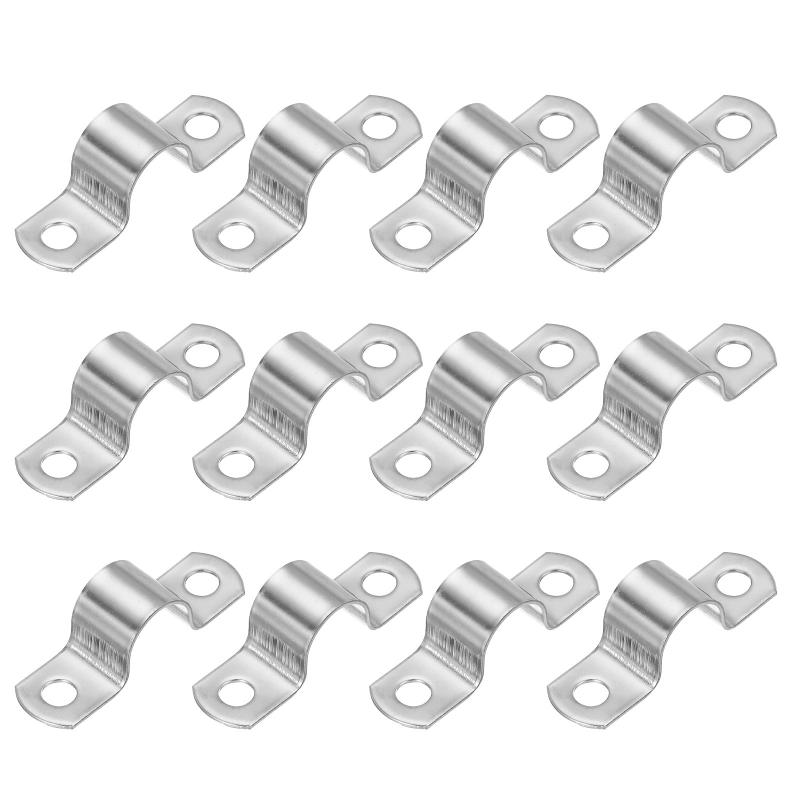 サドルバンド 18mm 2穴 パイプクランプ 厚い パイプ固定金具 304ステンレス 配管 サドル パイプ ケーブルワイヤ 固定用 12個