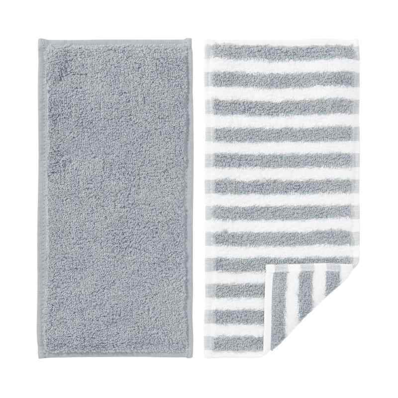 無印良品 綿 タオル ハーフハンカチ 2枚組 ユニセックス大人 DFA18A5A ライトブルー 23×11cm