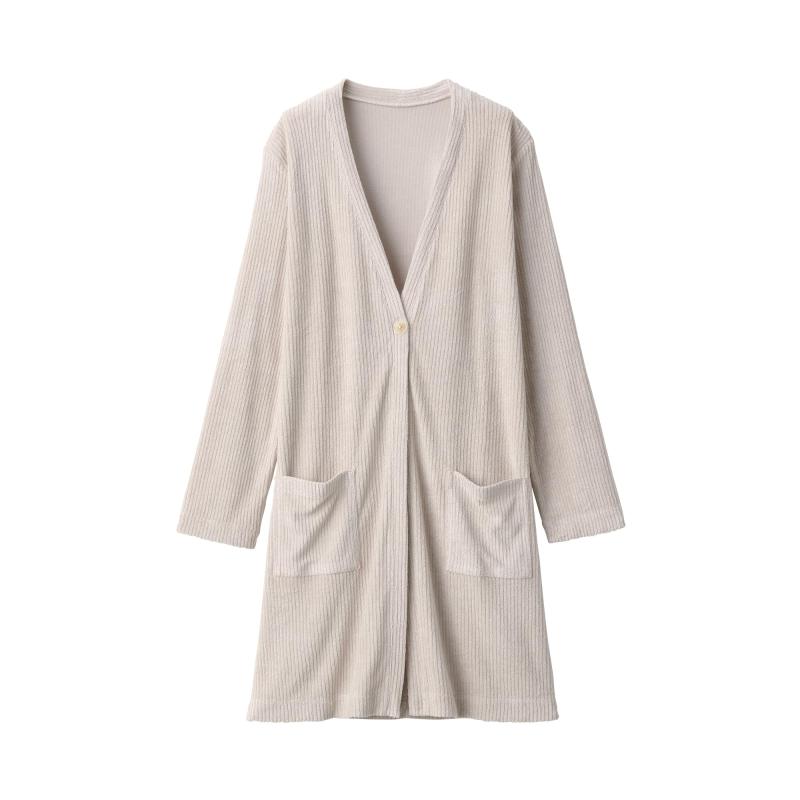 無印良品 婦人 パイルリブ ロングカーディガン レディース FD1JTA4S ライトベージュ 婦人S