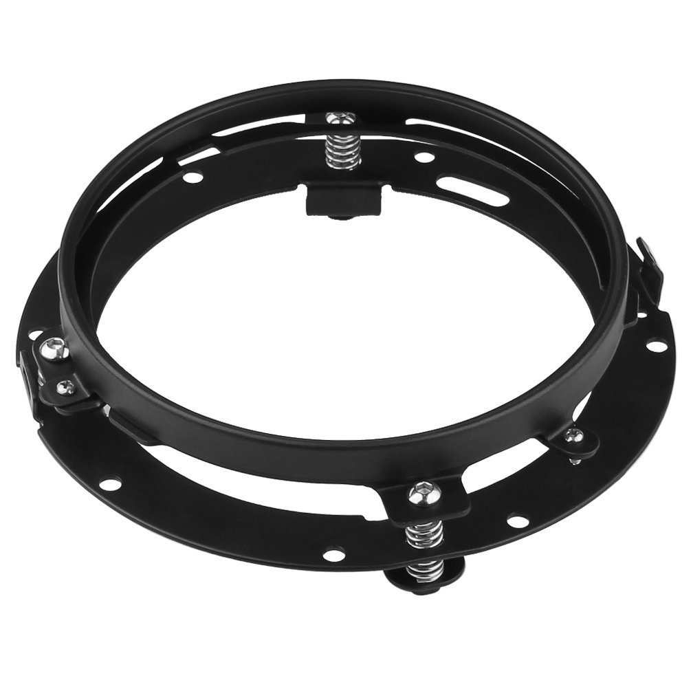 【送料無料】Ranzek 黒7インチラウンドヘッドライトリングマウントブラケットヘッドライトマウント用