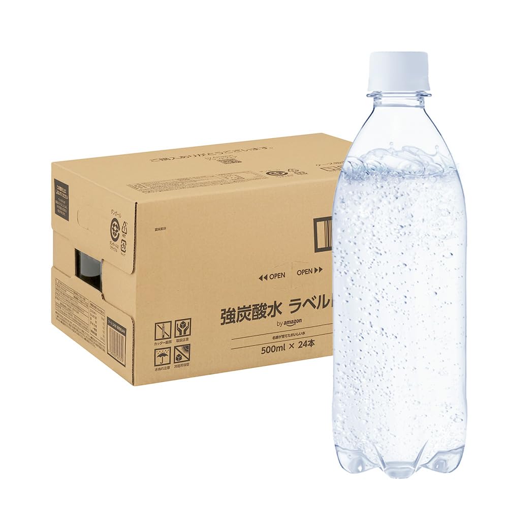 【送料無料】by 炭酸水 ラベルレス 500ml x24本 強炭酸水 ペットボトル 500ミリリットル (Smart Basic)