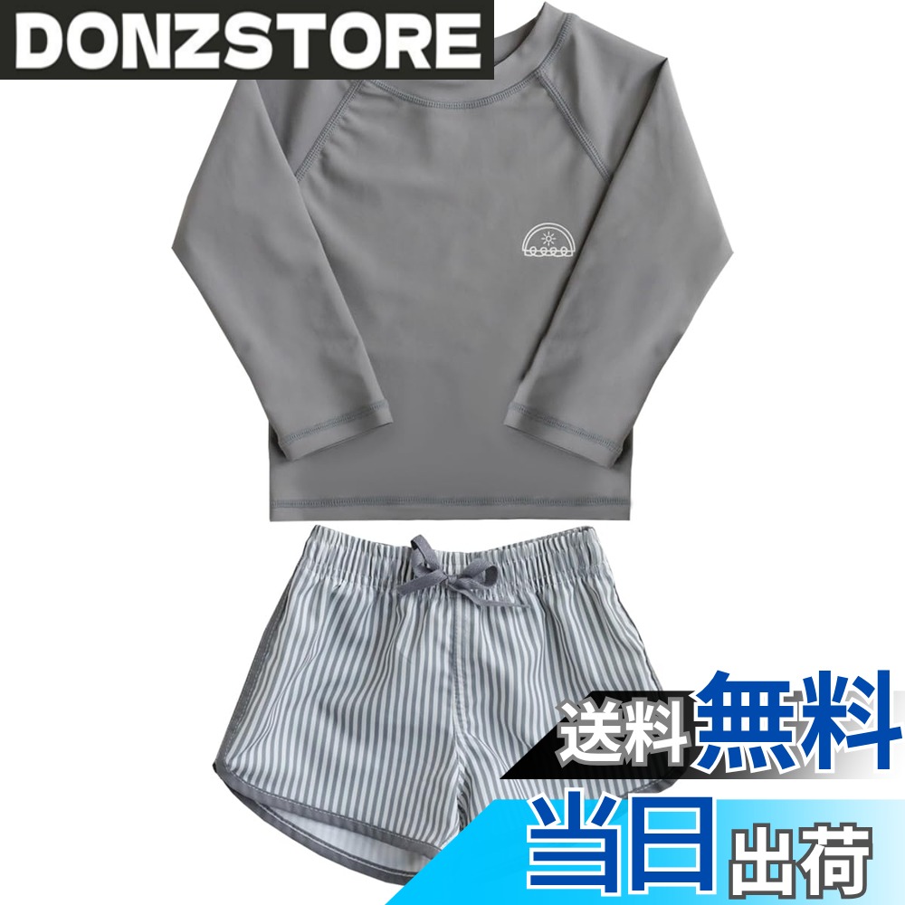 【送料無料】[GoUseGo] キッズ 水着 男の子 3点セット ラッシュガード水着 サーフ...