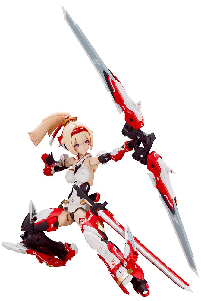 商品情報商品の説明商品紹介 「美少女xメカニック」新シリーズ『メガミデバイス』第6弾! 最新作は「朱羅 弓兵（あすら　きゅうへい）」!! 可動美少女素体にウェポンやアーマーを装着して楽しむ組み立て式プラモデルシリーズです。 素体は浅井真紀氏による新設計素体“マシニーカ”を採用! そして、第6弾のデザイナーはNidy-2D-氏が担当! 【付属品/ギミック】 ・1キャラにつき3種の塗装済み顔パーツが付属。 ・弓兵をモチーフとしたアーマーを身に着けた「武装モード」と、アーマーを脱いだ「素体モード」をパーツ差し替えで再現できます。 ・第5弾の「朱羅 忍者」と装甲を組み合わせるギミックがあり、大刀を装備した「侍モード」になります。 ・新素体“マシニーカ”の驚異の可動範囲で、武器構えポーズや座りポーズが自然にキマります。 ・大弓、大刀など、多彩な武器パーツが付属。色々なコンバットシーンを想定して遊ぶことができます。 ・各部に配置された3mm径の穴により既存M.S.Gシリーズ、フレームアームズ、フレームアームズ・ガール シリーズの武装と併用が可能。 ・PVC製の手首が左右それぞれ5種付属。既存M.S.Gシリーズ、フレームアームズ、フレームアームズ・ガール シリーズの武装を持つ事が可能。 ・瞳、マーキングなどのデカールが付属。 【メガミデバイスとは】 全高14cmの自立型フィギュアロボが存在し、プラモデルを楽しむように作って、改造して、戦わせることのできる“近未来のバトルホビー”を想定したプラモデルシリーズです。 可動フィギュアの第一人者、浅井真紀氏新設計素体“マシニーカ”をコアとし、キャラクター＆メカニックを様々なデザイナーが手掛けてまいります。 成型色は色分けがされ、顔はタンポ印刷で塗装済み、組み立てただけでイメージに近い仕上がりになります。 3mm径のジョイント穴の採用で、シリーズ内でのパーツ互換性はもちろんのこと、すでに発売済みのコトブキヤプラモデルパーツの多くと組み合わせて遊ぶことができます。 安全警告 該当なし主な仕様 (C)KOTOBUKIYA・RAMPAGE　(C)Masaki Apsybr弓兵をモチーフとしたアーマーを身に着けた「武装モード」と、アーマーを脱いだ「素体モード」をパーツ差し替えで再現できます新素体“マシニーカ”の驚異の可動範囲で、武器構えポーズや座りポーズが自然にキマります大弓、大刀など、多彩な武器パーツが付属。色々なコンバットシーンを想定して遊ぶことができます成型色は色分けがされ、顔はタンポ印刷で塗装済み、組み立てただけでイメージに近い仕上がりになります