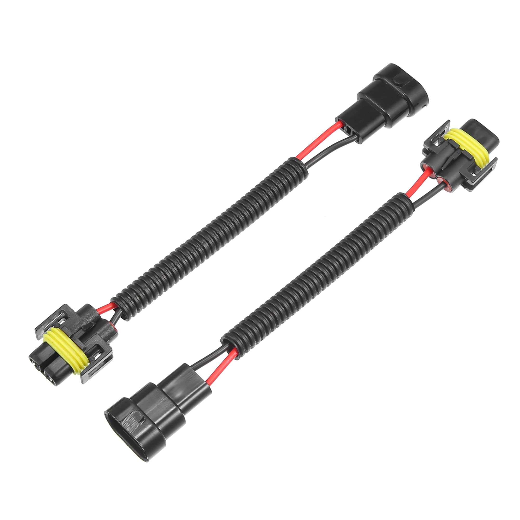 【送料無料】A ABSOPRO ヘッドライトソケット 延長 変換 ワイヤー ハーネス フォグランプ バルブ 電球ソケット ソケット アダプター 延長ケーブル 9005 9006オス-H8 H9 H11メス ユニバーサル 車 トラック用 耐久性 プラスチック ブラック 2個