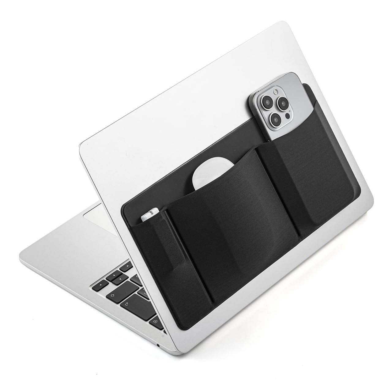 【送料無料】サンワダイレクト ノートパソコン ガジェット ポケット PC ポーチ 貼り付け 収納 マウス ケーブル アクセサリー 1個 200-INPK1BK donzstore-11178600 DONZ STORE パッケージ画像