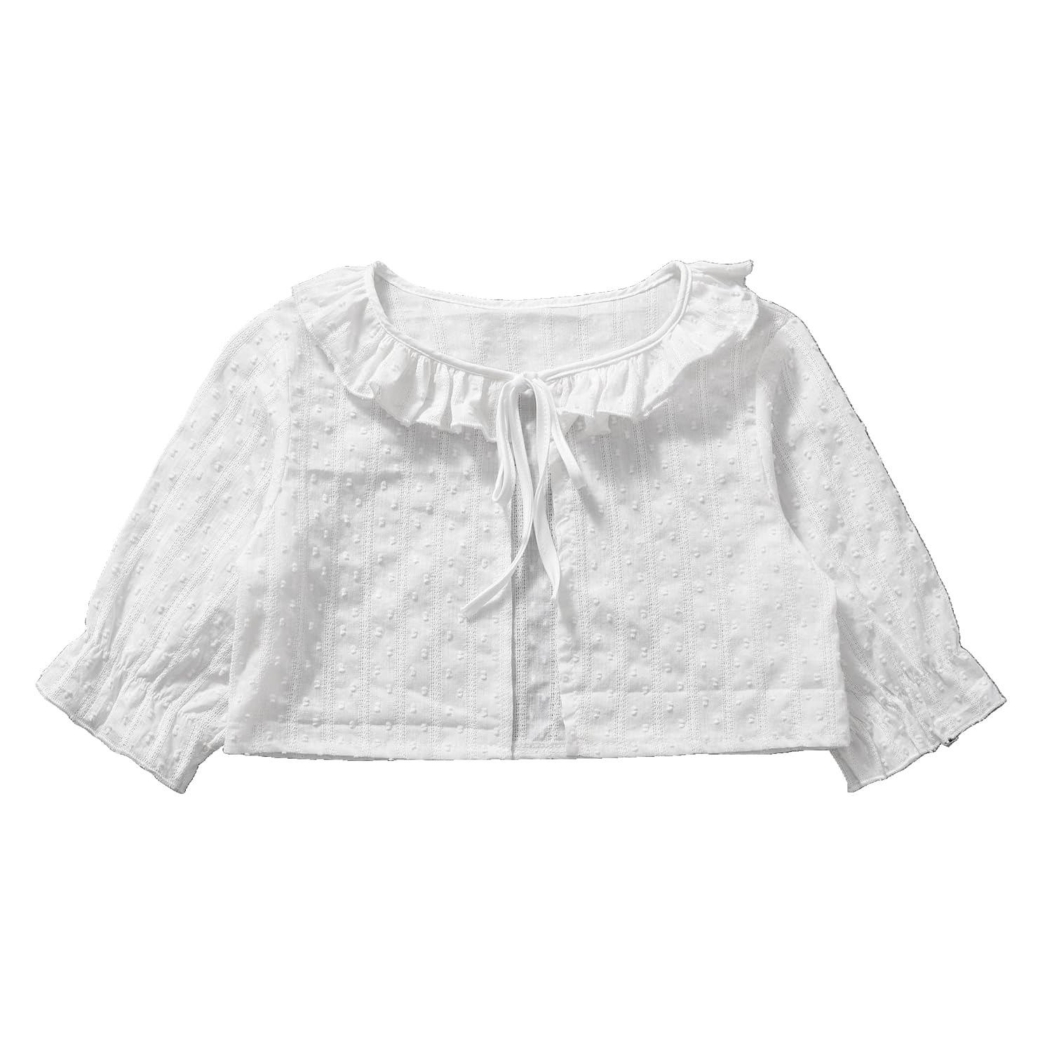 【送料無料】[VOKLLIYU] ボレロ 子供 カーディガン 半袖/長袖 結婚式 ボレロ 子供服 女の子 春夏秋 可愛い キッズ 通園 通学 入園式 卒園式 入学式 フォーマル ボレロ 80-140cm 色：長袖-2ホワイト、サイズ：130