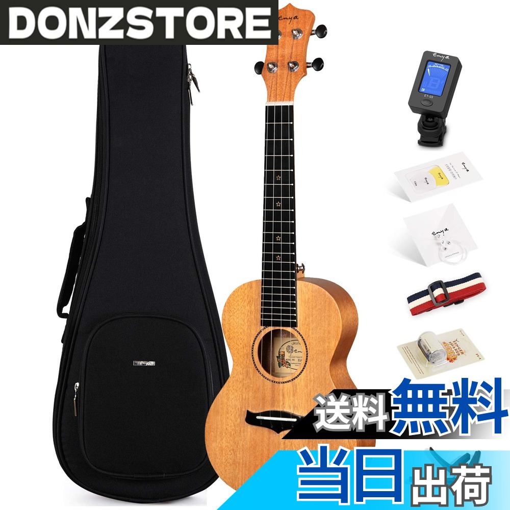 商品情報商品の説明主な仕様 【単板マホガニー材】マホガニー材を採用することでウクレレのイメージどおり柔らかく甘いサウンドが特徴です。トップ単板による鳴りの良さが魅力。【サスティーン】 ギアペグの採用でチューニングもしやすく入門用ウクレレとしても最適なモデルです。新しい弦が完全に延伸されるには時間が必要であるため、ウクレレのチューニングを保つために時間がかかります。【価値がある】初めての方でも安心して手にして頂けるスペックとクオリティを、お求めやすい価格で実現しました。【自然の美】 シースルー仕上げによって、素晴らしい美しさを再現しています。【無料アクセサリー】高品質の綿のケース・チューナー・カポ・ピック・ストリング・きれいな布・リズムベル・ストラップ付属。【ご注意！】チューナーがうまく機能しない場合に備えて、時間内にバッテリーを交換してください 。