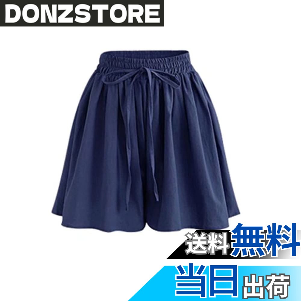 【送料無料】[Tenflow] ショートパンツ ハーフパンツ レディース チノパン 短パン 大きいサイズ 白 黒 ストレッチ ゆったり カジュアルパンツ スポーツ 色：ネイビー、サイズ：XL
