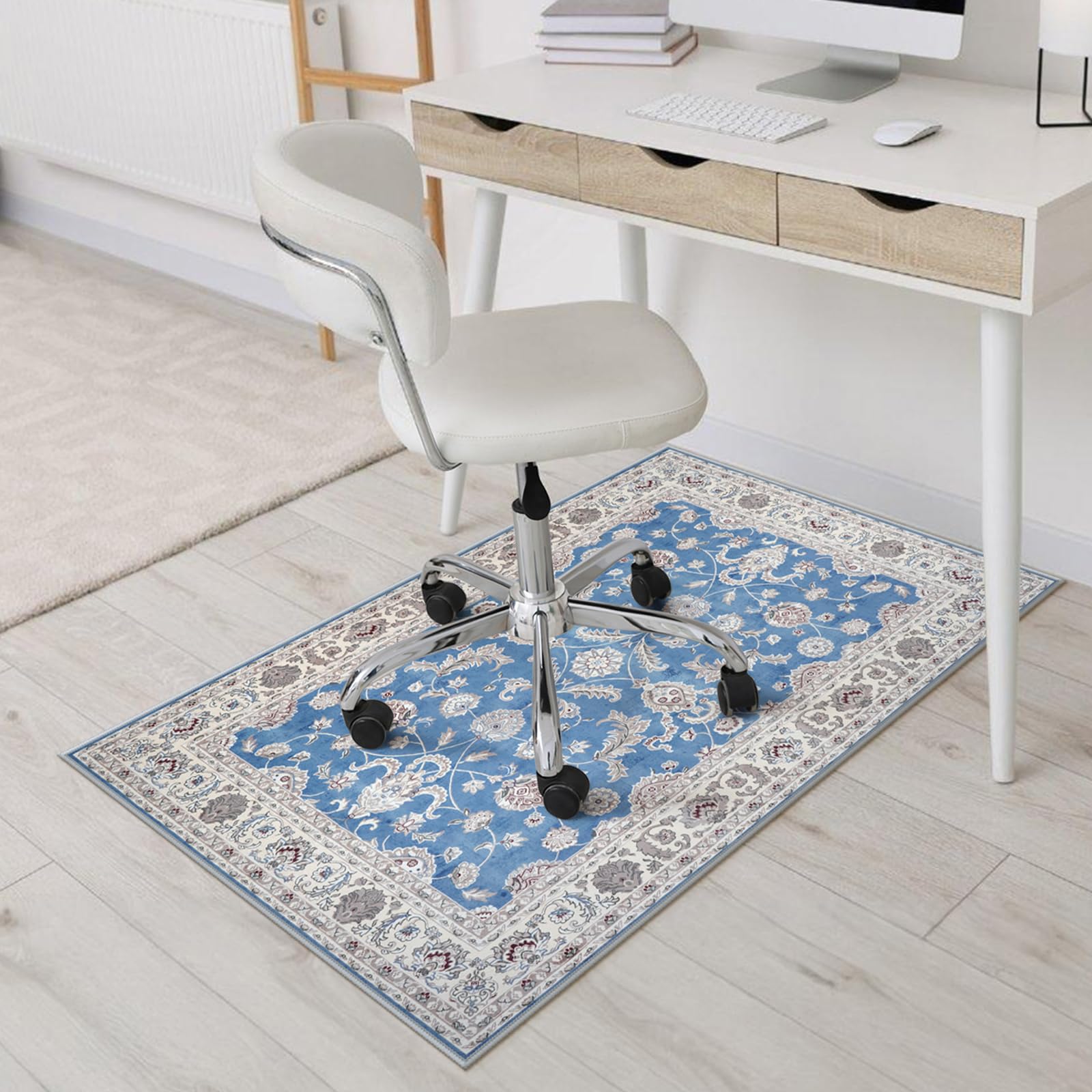 【送料無料】HAOCOO カーペット ペルシャ絨毯風 BS 色：[A]ライトブルー、サイズ：70 x 120 cm (長方形)