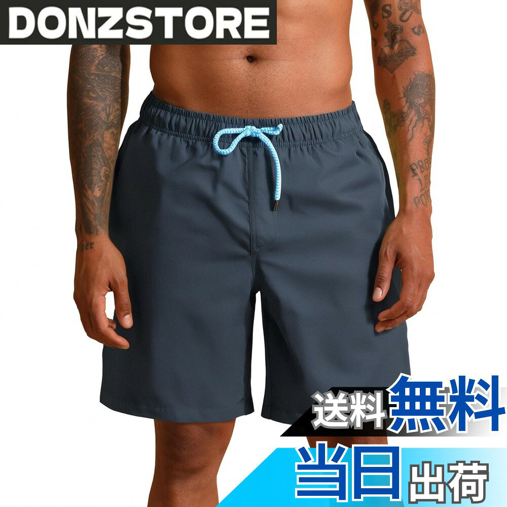 【送料無料】[SUNDAY ROSE] 水着 メンズ サーフパンツ 海パン インナー付き 通気 海水パンツ 男性 水陸両用 速乾 ボートショーツ プール用 男性用水着 夏旅行 色：グレーFINO、サイズ：2XL