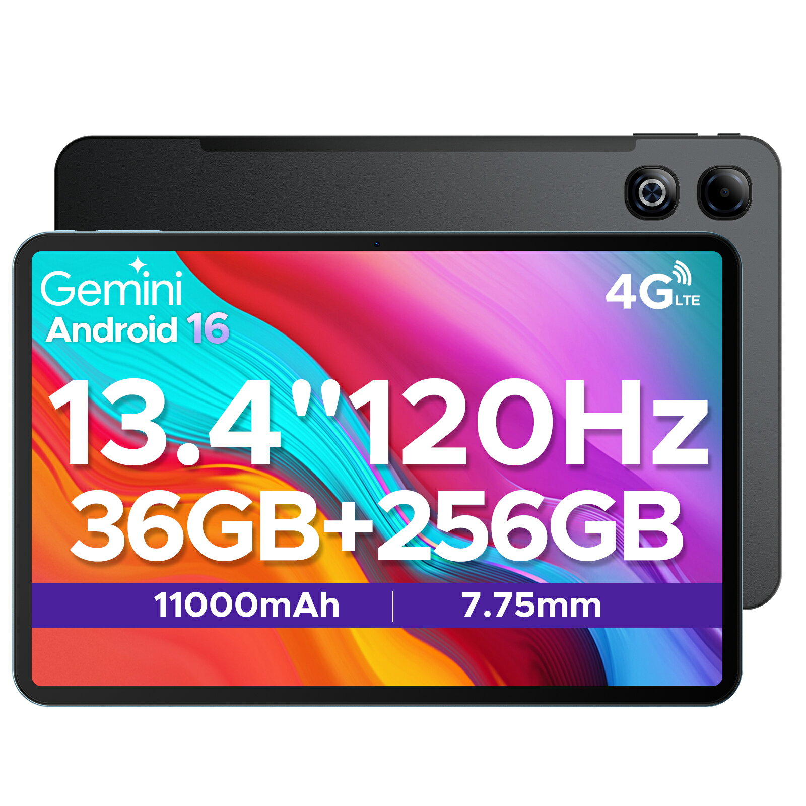  SIMフリー Android16 タブレット DOOGEE TABG6MAX 13.4インチ 大画面 AI機能 T7280 8コア 32GB RAM+256GB ROM+2TB拡張可 FHD+ 11000mAh大容量バッテリー 18W急速充電 4G LTE WI-FIモデル Widevine L1 Netflix対応 Wi-Fi対応 通話 できる 動画 ゲーム