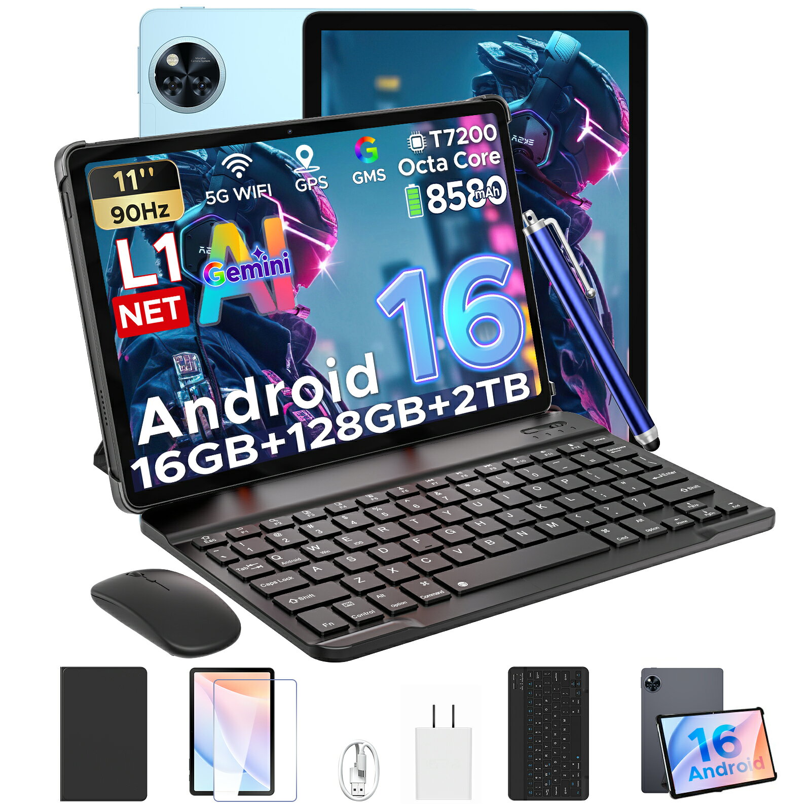 Android16 タブレット ANYREAL U11セット版 ケース付き Gemini AIタブレット 11インチ 大画面 Wi-Fiモデル タブレッ…