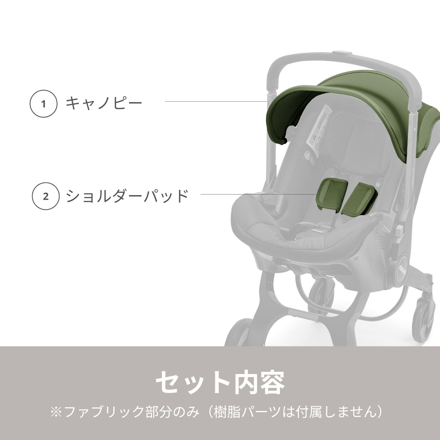 【公式限定】ドゥーナi　専用キャノピー＆ショルダーパッドセット　洗い替え　 兄...