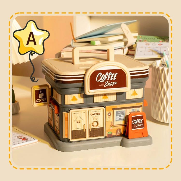 選べる3色 置き物 小物 手提げ金庫 鍵付き マネーバンク おもちゃ コイン 【送料無料】貯金箱 硬貨 可愛い 店舗型 お札 子供 大容量 コインバンク インテリア 癒し 装飾品 オブジェ 雑貨 紙幣 プレゼント お年玉 鍵付き お金 飾り付き 子ども おしゃれ 小銭投入ボックス [3]