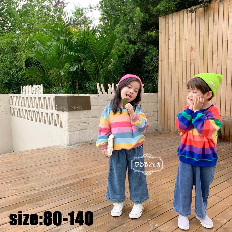 Other - 男の子 90 おしゃれ 子供服 長袖 韓国子供服 120 春秋 130 女の子 ゆったり 2色 140cm リゾート 男女兼用 単品売り きれいめ 子ども服 80 ストライプ 可愛い 女児 100 人気 ジュニア服 110 キッズ 通学 ベビー服 パーカー