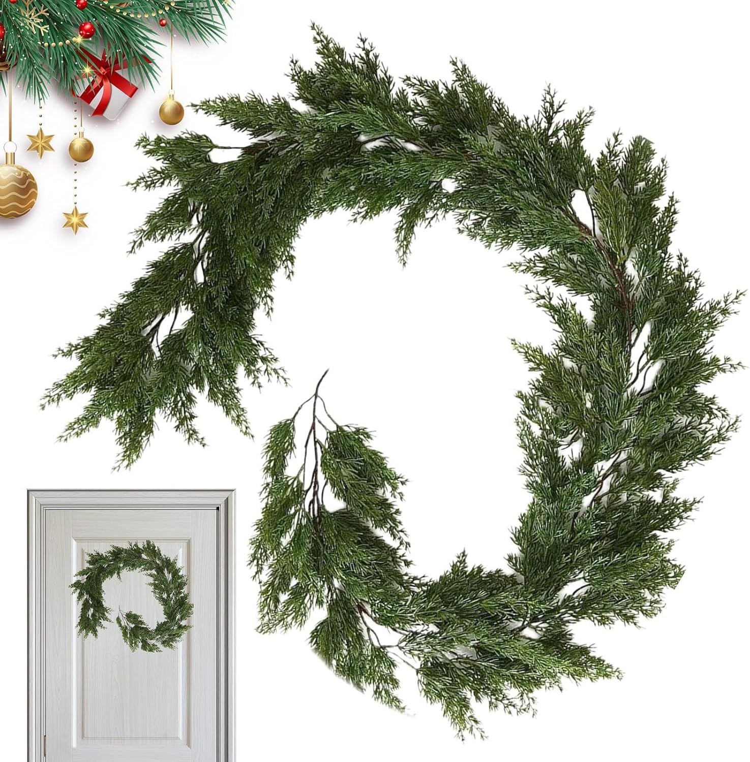 クリスマスの応援を追加: スプルース ガーランドは、驚くほどリアルな鮮やかなグリーンでデザインされており、このスプルース ガーランドはご自宅やイベントスペースの雰囲気を簡単に高めます。 使いやすさ: さまざまなディスプレイスタイルに合わせて簡単に調整できるこのスプルースガーランドは、他の装飾と調和して調和し、どんな空間もユニークに引き立てます。 魅力的な玄関ドアの装飾：当社のスプルースガーランドでご自宅の魅力を高め、退屈な玄関ドアを魅力的で居心地の良い玄関に変えるのに最適です。天然スプルースを加えることで温かみが加わり、家族や友人を迎えるのに理想的な装飾ソリューションとなります。 多様な用途: さまざまな設定オプションで作られたこのトウヒのガーランドは、あらゆる空間に素晴らしいアクセントになります。その魅力的な外観はあらゆる環境の美しさを高め、結婚式やパーティーなどのさまざまな機会に最適です。 お祝い用にデザイン：長さ約190cm/6フィートの人工杉ガーランドで休日の装飾を高め、あらゆる装飾ニーズを十分にカバーします。お祭りの雰囲気を簡単に広めます ◇ 配送方法について ◇ ※ 発送後のキャンセル・送付先の変更はできません。 ※ 届かない場合や、転居による紛失に関しての補償は一切ありません。 ご注文前に、送付先に誤りがないか、部屋番号抜け等がないかを必ずご確認ください。 ※ 長期不在・表札がない・表札や郵便受けに書かれたお名前がご注文者のお名前と異なる場合、 お届けができず自動的に返送となる場合がございます。 返送された場合、返送・再配達にかかる送料はお客様負担となります。ご了承ください。 ◇ 注意事項 ◇ ※ ご利用のモニターによって、実物とすこし異なる色に表示される場合がございます。 ※ 全商品、北海道・沖縄・離島は別途 送料が掛かります。 ※ ラッピング対応しておりませんので、ご了承ください。 ※輸入品の為予告なくパッケージや仕様が多少変更される場合があります。 ご了承ください。 関連キーワード：人工クリスマスガーランド パイングリーン フェイクモミ クリスマスデコレーション 階段装飾 クリスマスリース 190cm 紅葉ガーランド 室内装飾 クリスマスパーティー 玄関飾り 壁掛け装飾 ホリデーガーランド モミの木風 窓辺デコレーション フェイクグリーン 再現度高い 手頃な価格 バナー装飾 ツリーと相性 新年飾り 冬の装飾 ナチュラルテイスト 繰り返し使える 火災安全 軽量で扱いやすい DIY装飾 集合住宅用 寝室飾り 店舗装飾 オフィスデコレーション 記念日装飾 フォトブース用 贈り物に最適 組み合わせ自由 リアルな質感 クリスマスカラー 簡単設置