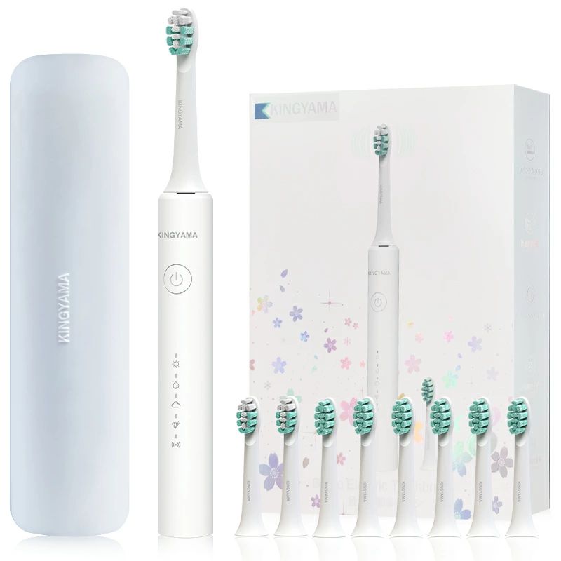 五つモード IPX7防水 口内ケア プレゼント 替えブラシ8本 当日発送 おしゃれ 防水 60日使用可能 音波歯ブラシ 電動歯ブラシ 充電式 歯ぶらし 電動歯ぶらし 1年保証 本体 おすすめ 安価 専用ケース 大人/子供 家族
