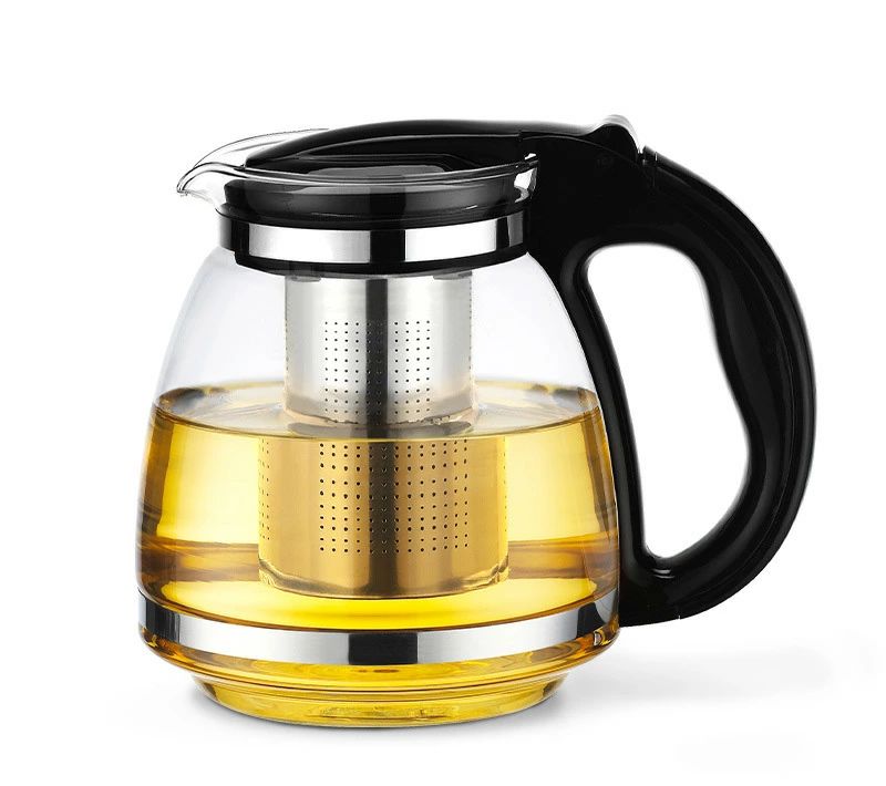 ティーポット 茶器家庭用 耐熱ガラス お茶ポット 麦茶ポット 大容量 紅茶ポット 透明 ピッチャー 来客対応 耐熱ポット ステンレス茶漉し付き 1500ml