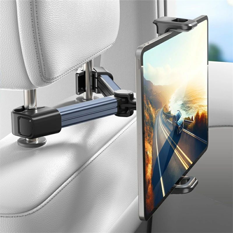Air iPad 自由調節 Switch Mini 車載ホルダー 後部座席用 伸縮アームスタンド 360度回転 ヘッドレスト 車用 4〜13インチ 全機種対応 Nintendo スマホホルダー Pro ipad車載 後部座席 車載 タブレットホルダー iPad
