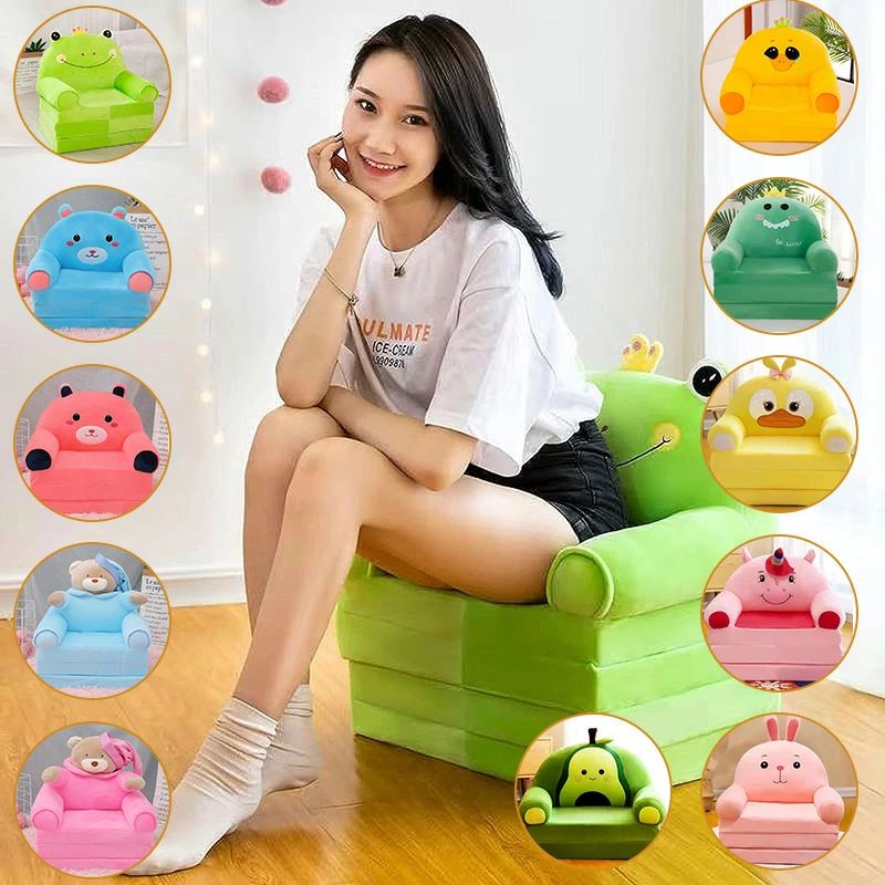 Foldable Chairs - 子供用 プレゼント 女の子 気持ちいい ベビーソファー 赤ちゃん ソファー キッズソファーベッド 出産祝い 軽量 手すり付 洗える 動物 背もたれ ふわふわ 男の子 折りたたみ式 2段 座布団