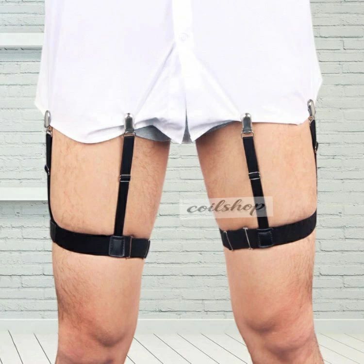 livemartのシャツ シャツ スーツ 制服 サイズ調整可能 シワ防止 学生服 ガーターベルト はみ出し防止 就職活動 外漏れ防止 サスペンダー ビジネス 便利 ずり上がり防止 パーティー シャツガーター 男女兼用｜アングル2