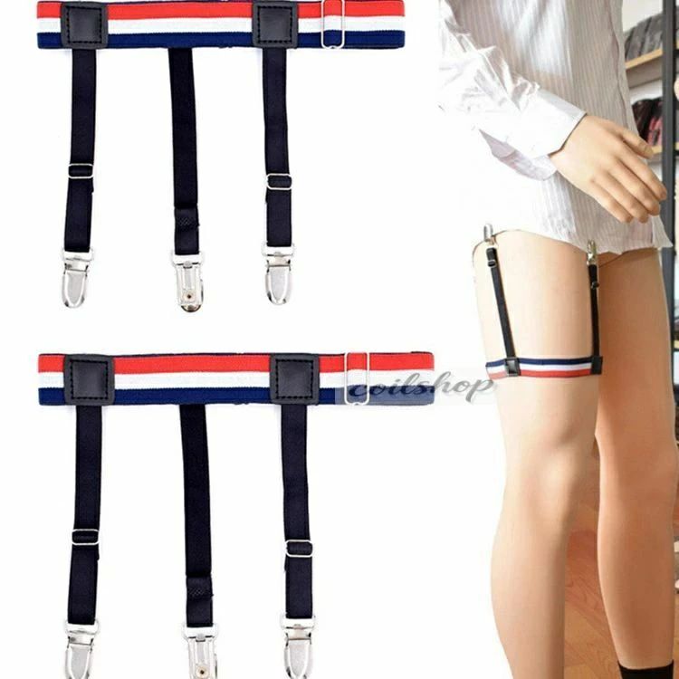 livemartのシャツ シャツ スーツ 制服 サイズ調整可能 シワ防止 学生服 ガーターベルト はみ出し防止 就職活動 外漏れ防止 サスペンダー ビジネス 便利 ずり上がり防止 パーティー シャツガーター 男女兼用｜アングル3