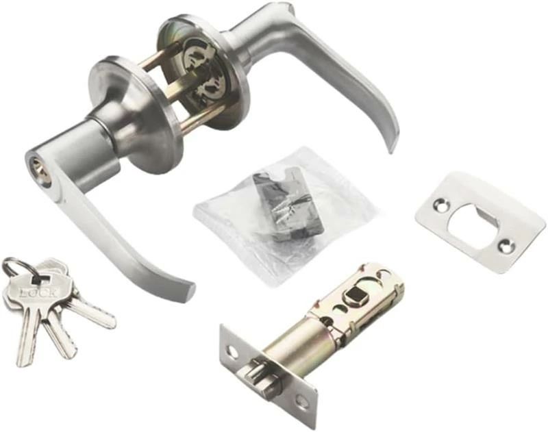 乐天商城 - 建具金物 DIY 建築資材 扉厚25mm〜45mm ドアノブ ドアレバー トイレ用室内錠 ハンドル錠 ドアノブ交換レバー 鍵付き ハンドル 浴室ドアノブ