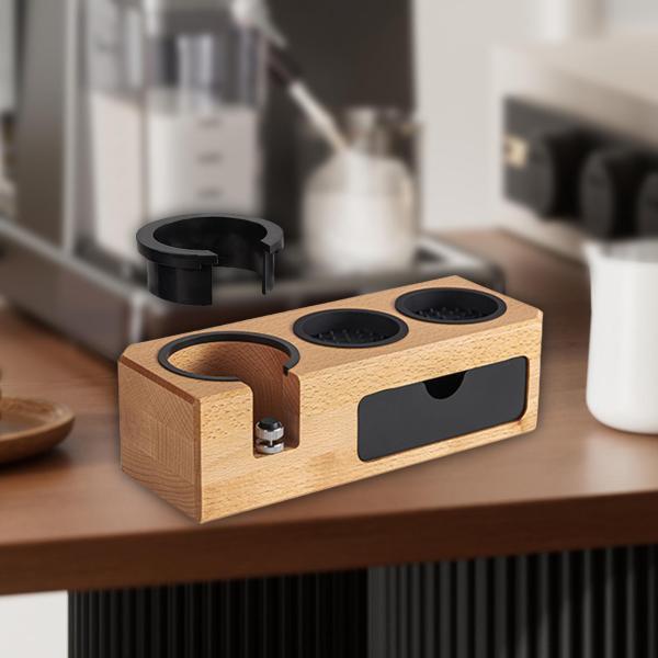 livemartのポルタフィルターホルダー 木製 コーヒータンパースタンド ブナ材 コーヒータンパーステーション｜アングル2
