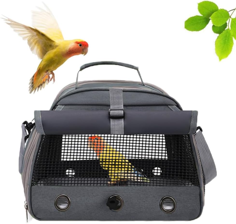 livemartの通院 インコ 文鳥 オカメインコ バッグ セキセイインコ 移動 キャリー とまり木つき キャリーバッグ バードキャリー キャリーケース お出かけバッグ ショルダー 鳥 避難｜アングル2
