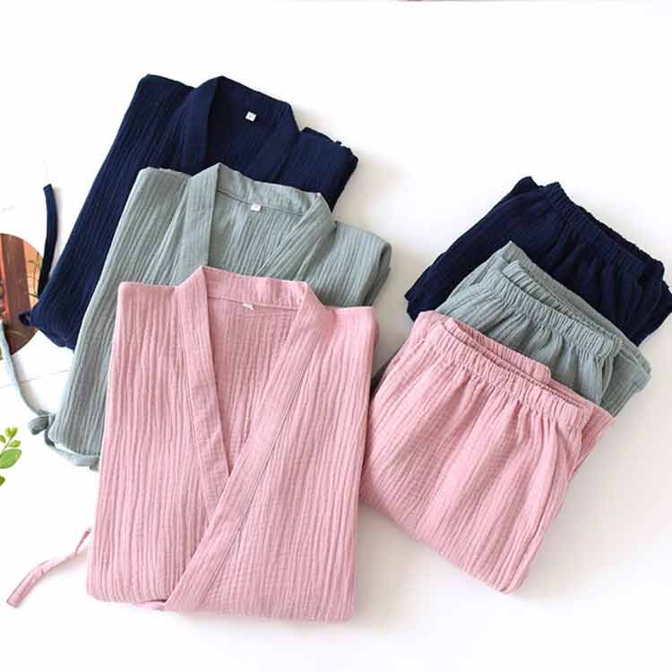 livemartの作業着 じんべえ 男女兼用 作務衣 じんべい 介護 プレゼント ルームウエア 和服 快適性 レディース 長ズボン 甚平 無地 カップルペア 入院着 寝間着 キレイめ 送料無料 上下セット 温泉浴衣 寝巻き 普段着 パジャマ 部屋着 着物 綿｜アングル3