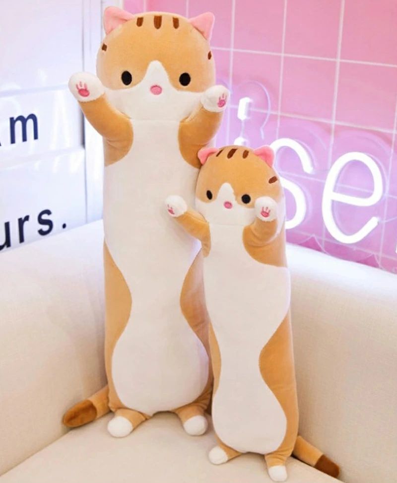 女の子 低反発枕 抱き枕 動物 ネコ ぬいぐるみ 快眠 やわらかい ロング枕 新生活応援 手触り抜群 ふわふわ 抱きまくら かわいい アニマル 贈り物 50~130cm ねこ 安眠 ぬいぐるみ キャラクター ギフト 妊婦 小学生 プレゼント [2]