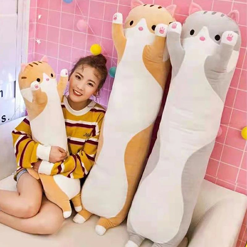 女の子 低反発枕 抱き枕 動物 ネコ ぬいぐるみ 快眠 やわらかい ロング枕 新生活応援 手触り抜群 ふわふわ 抱きまくら かわいい アニマル 贈り物 50~130cm ねこ 安眠 ぬいぐるみ キャラクター ギフト 妊婦 小学生 プレゼント [3]