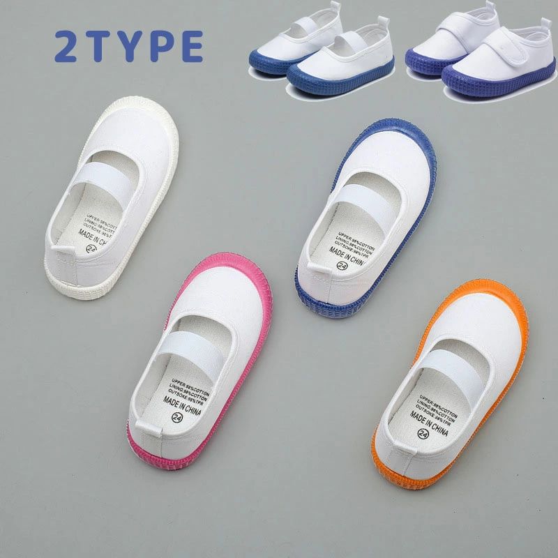 Shoes - 通園 靴 12.5-18.8cm 男女兼用 メッシュ ルームシューズ 軽量 キッズ ベビー 上靴 保育園 おしゃれ 男の子 子供靴 バレエシューズ 上履き ジュニア サマーシューズ 体育館 室内シューズ 白 シューズ 通気性 女の子 キャンバスシューズ 子供 スニーカー マジックテープ 幼稚園