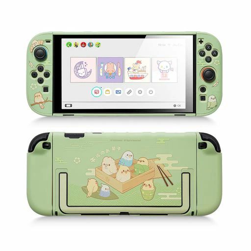 GeekShareSwitch2カバーswitch2対応スイッチ2025スイッチカバーPC製joycon保護分体式全面保護薄型傷防止汚れ防止対応耐衝撃取り外し簡単可愛い(オウム(グリーン))