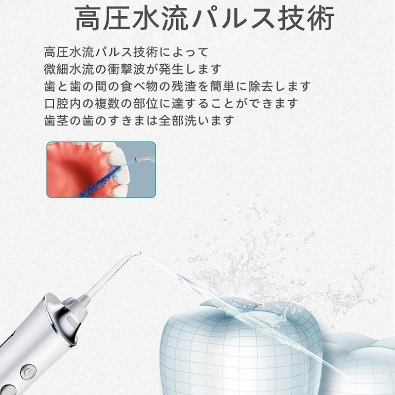 ウォーターフロス 口腔洗浄機 フロス タフトブラシ 風呂 5個ノズル付き 歯ブラシ ...