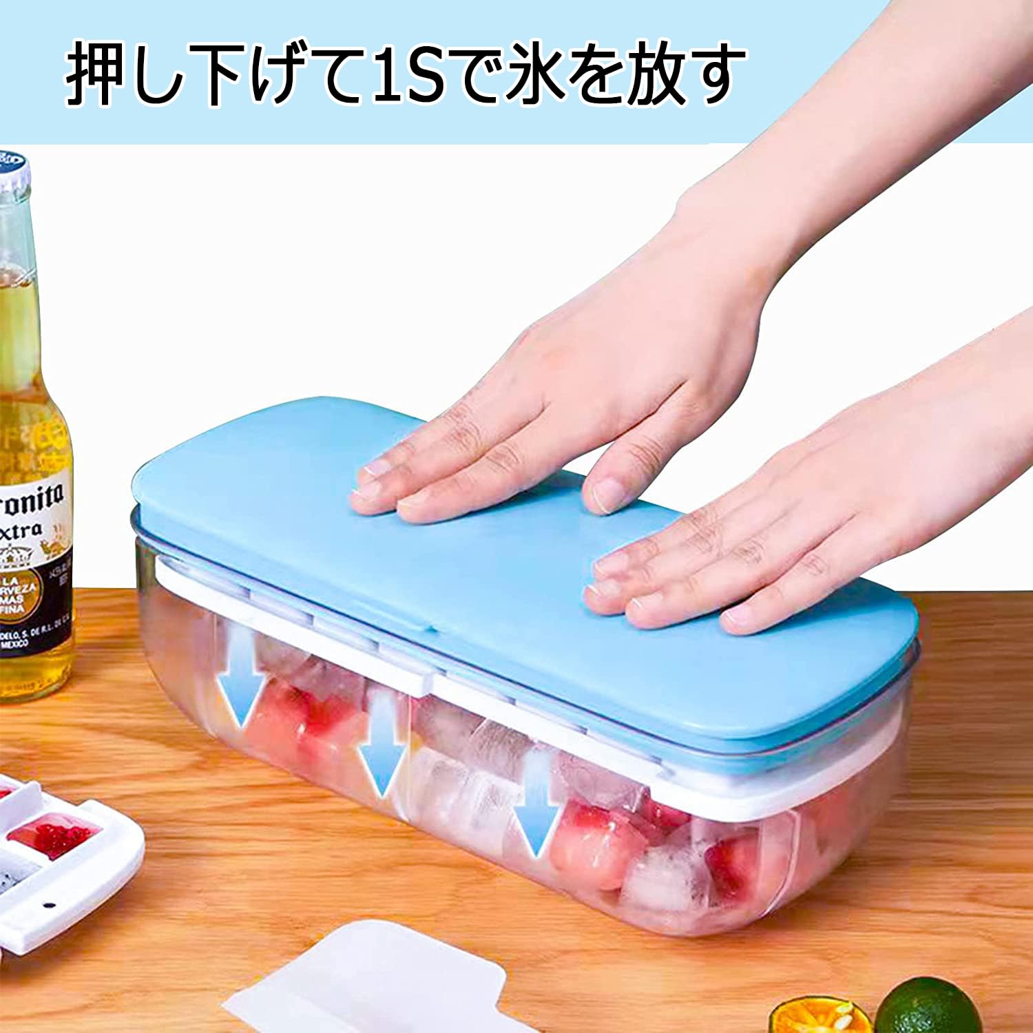 柔らかい 氷取り出しやすい 小分け 家庭用 耐久性 冷凍保存 製氷機 角氷 シリコンアイスメーカー 製氷皿 密閉蓋付きのアイスグリッド 2