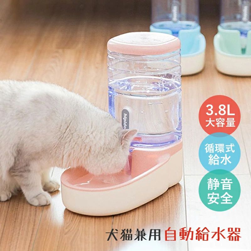 Water Dish - 猫給水器 水入れ 自動給水器 自動水やり器 透明 給餌器 ネコいぬ 猫犬兼用 犬用 電気不要 ねこ 家庭用 水飲み器 ペット給水器 ペットグッズ ペット ペットボトル 給水機 お留守番対策 業務用 大容量 洗いやすい 水飲み ペット用品 安全 お手入れ簡単 3.8L おしゃれ 猫用