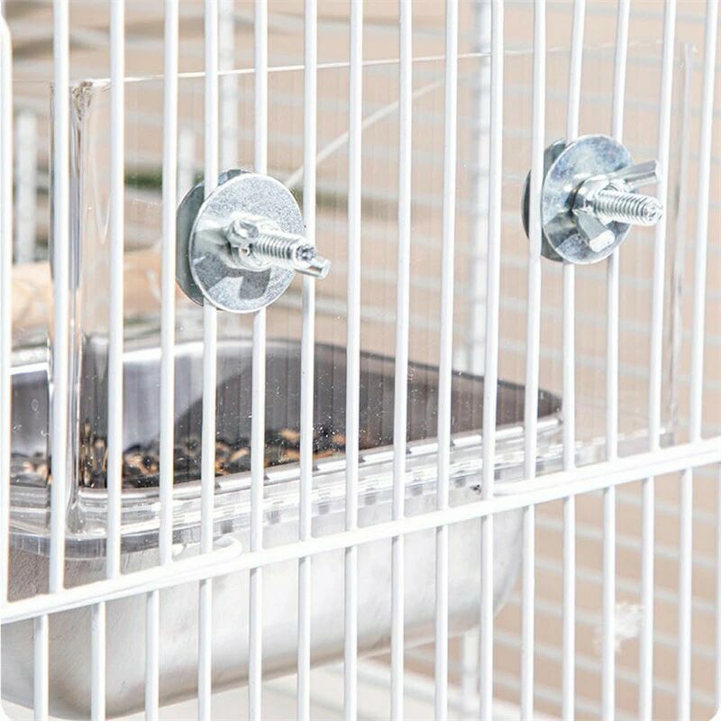 鳥 固定式 鳥用餌台 餌入れ 取り付け簡単 食器ボウル オカメインコ 鳥用フードフィーダー 飛び散らない 透明アクリル 2