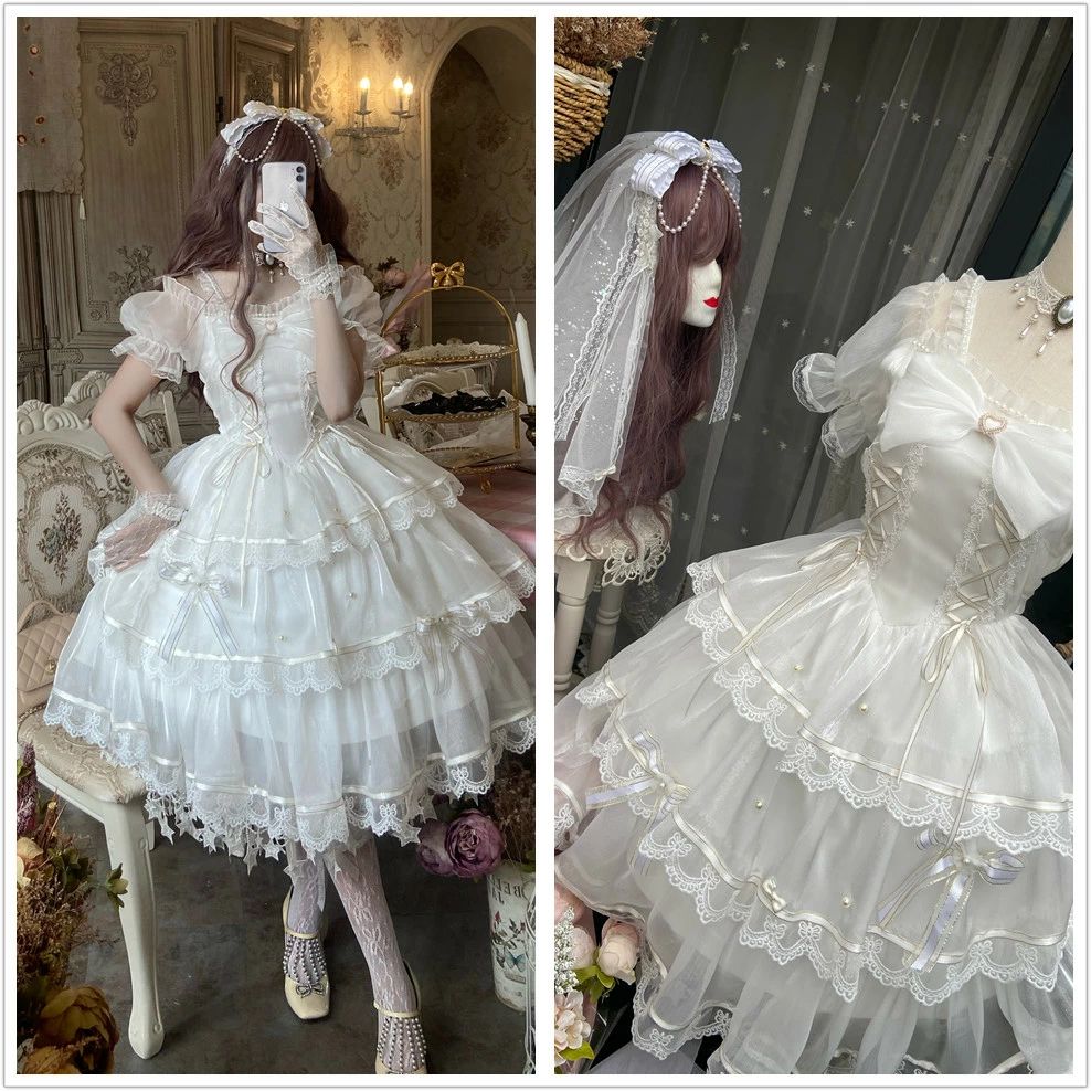 樂天商城 - メイド cosplay コスプレ アニメ ジャンパースカート 服 ブラウス ワンピース ロリータ 女装 ワンピース お嬢様 大きいサイズ ドレス 花嫁 ゴシック ロリータ コスプレ 蝶結び ワンピース lolita かわいい ゴスロリ