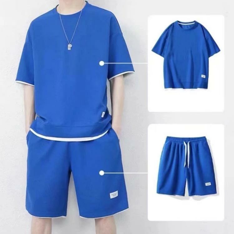 livemartの短パン 夏用 セットアップ 部屋着 大きサイズ ハーフパンツ 2点セット スポーツウエア メンズ Tシャツ 涼しい 薄手 半袖 上下セット 父の日 半ズボン ルームウエア｜アングル2