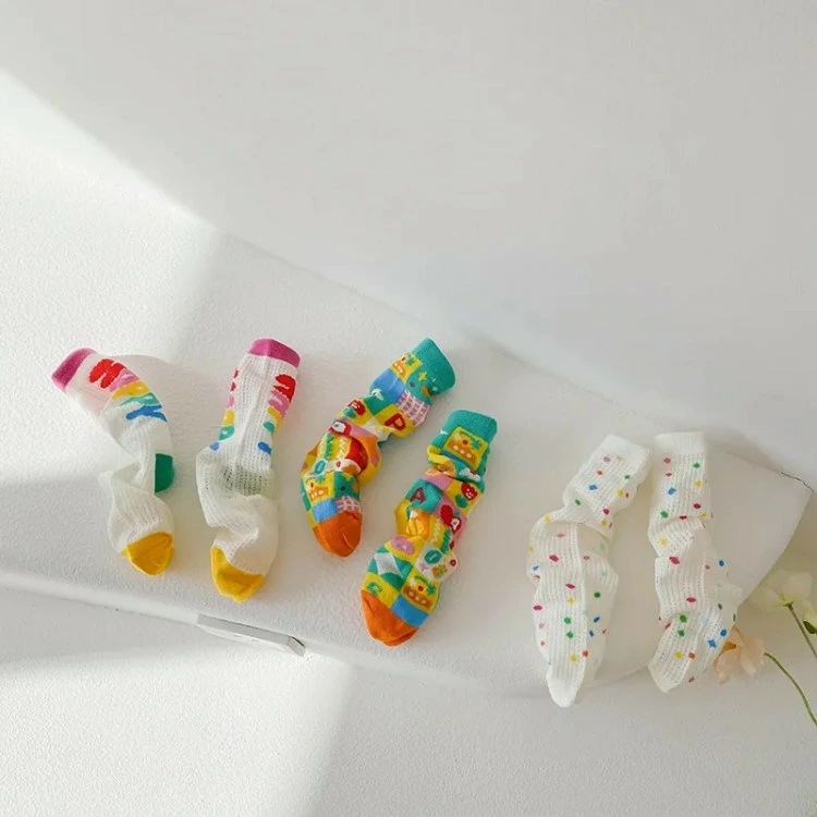 子ども 韓国 靴下 おしゃれ 3足セット ロゴ ジュニア ショットソックス 英字 キッ...
