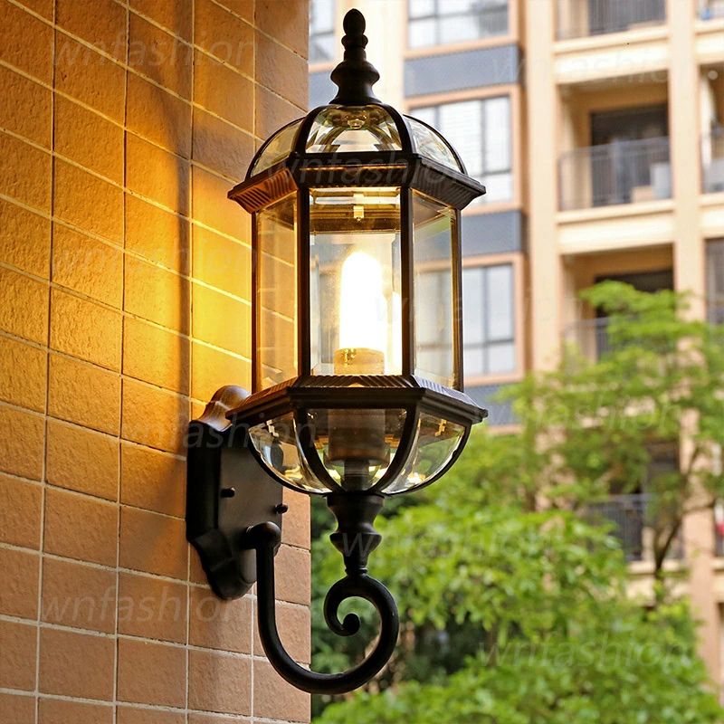 エントランス照明 おしゃれ 北欧 屋外用 玄関 多面 電気照明 門柱灯 ウォールラン...
