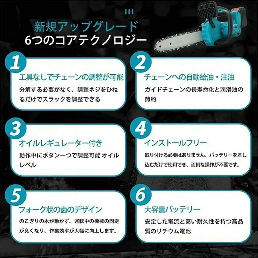 ハンディチェーンソー 安全ロックミニ 充電式チ...の紹介画像2