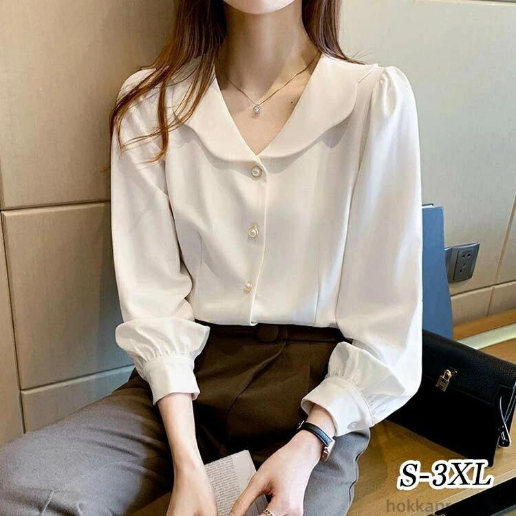 其它 - 通勤 OL 20代 仕事 女性 オフィス シャツ フェミニン おしゃれ 長袖 きれいめ オフィス トップス ビジネス レディース