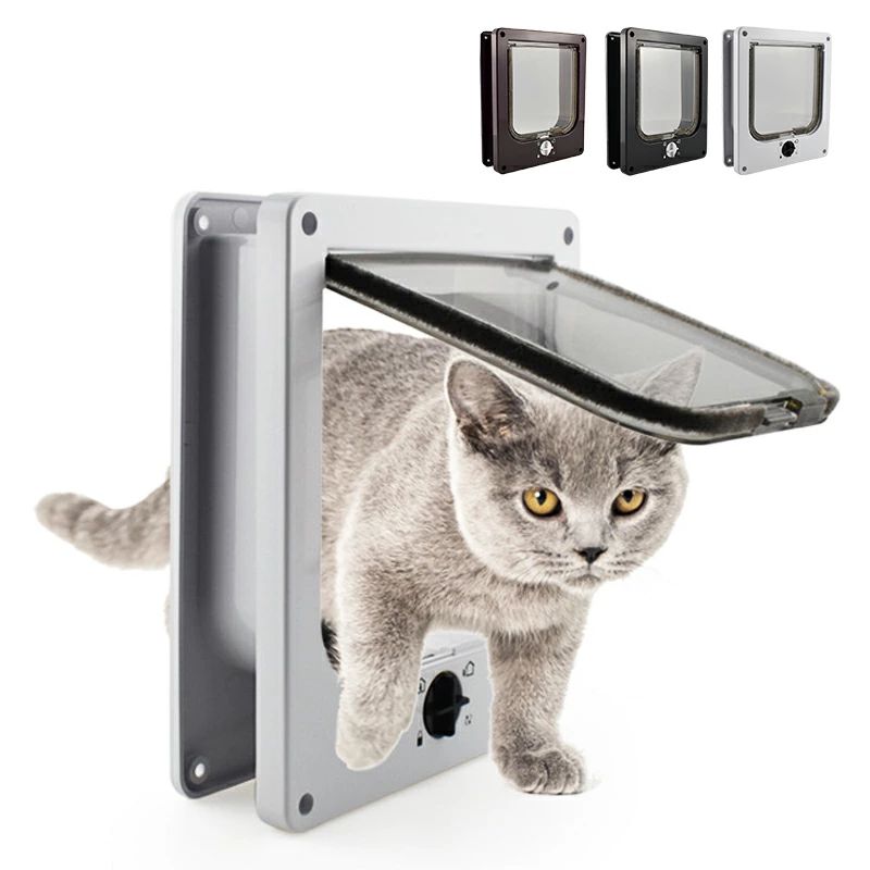 Interior - M 猫ドア 鍵付き 耐用 猫 後付け ネコドア ペット出入口 サッシ 小型犬ドア 自作 猫用扉 磁石 キャット 自動に閉める 透明 開閉ロック機能付き 自由に出入り 冷暖房 L 便利 XL 暖房 取り付け 送料無料 ネコ DIY 冷房 犬 プラスチック ペット用品 小型犬 ペット ペットドア