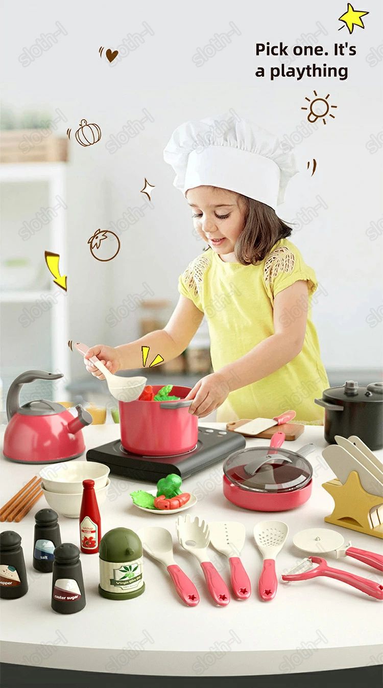 超豪華 クリスマス ギフト 2色 ティーセット キッチン なべ 男の子 調理器具 コンロ 食器 フライパン 食材 食べ物 鍋 おままごとセット おもちゃ おままごとセット 知育玩具 収納ボックス 6種類 キッチン お店屋さん リアル 野菜 女の子 おままごと 3